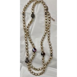 handmade Multi strand pearl necklace